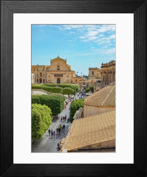 Framed Print : Noto city centre, elevated view, Noto, Noto Valley, Sicily, Italy Framed Print : Noto city centre, elevated view, Noto, Noto Valley, Sicily, Italy