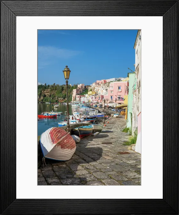 Framed Print : Picturesque view of Corricella, Procida, Campania, Italy Framed Print : Picturesque view of Corricella, Procida, Campania, Italy