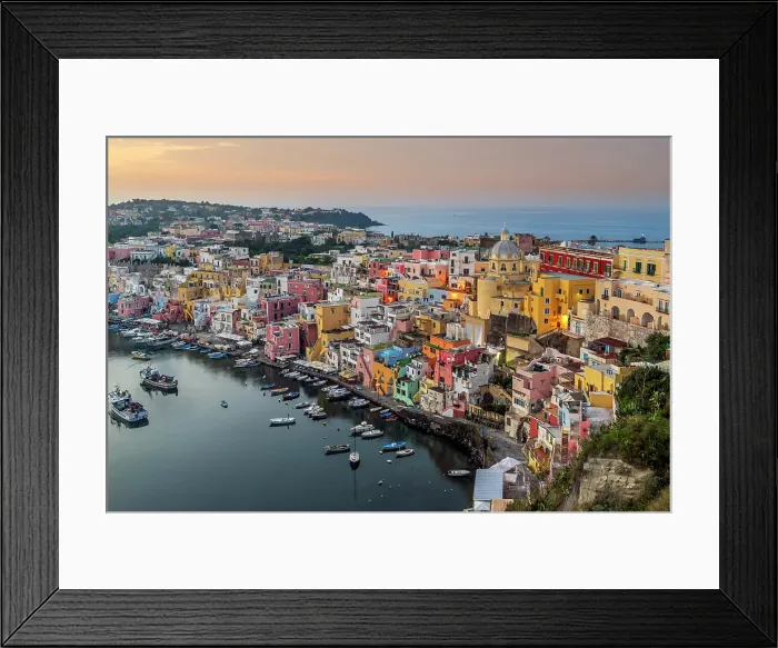 Framed Print : Colorful houses in Chiaiolella, Procida, Campania, Italy Framed Print : Colorful houses in Chiaiolella, Procida, Campania, Italy