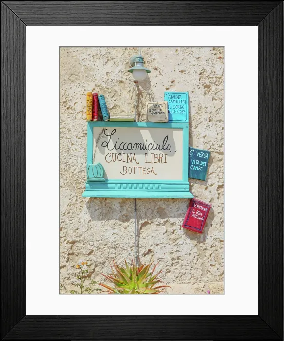 Framed Print : Restaurant facade, Marzamemi, Noto Valley, Sicily, Italy
