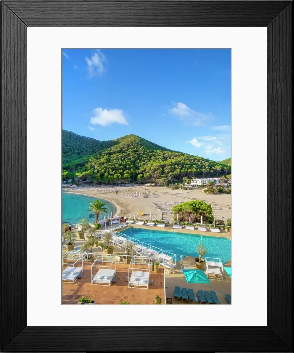 Framed Print : Beach at Cala Llonga, Ibiza, Balearic Islands, Spain Framed Print : Beach at Cala Llonga, Ibiza, Balearic Islands, Spain