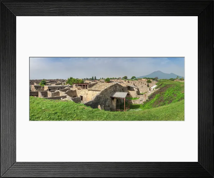 Framed Print : Archaeological area of Pompeii with Mount Vesuvius in the background, Pompei, Campania, Italy Framed Print : Archaeological area of Pompeii with Mount Vesuvius in the background, Pompei, Campania, Italy
