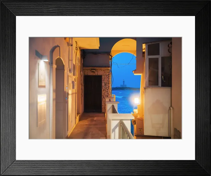 Framed Print : Vieste by night, Gargano, Puglia, Italy Framed Print : Vieste by night, Gargano, Puglia, Italy