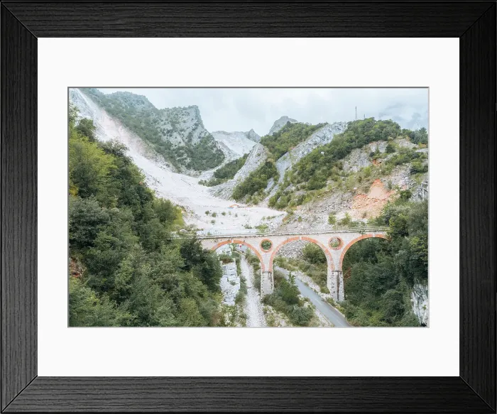Framed Print : Ponti di Vara, bridges and Marble Quarry in Carrara, Italy Framed Print : Ponti di Vara, bridges and Marble Quarry in Carrara, Italy