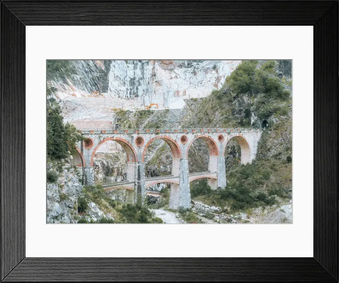 Framed Print : Ponti di Vara, bridges and Marble Quarry in Carrara, Italy Framed Print : Ponti di Vara, bridges and Marble Quarry in Carrara, Italy