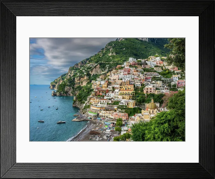 Framed Print : Scenic view of Positano, Amalfi coast, Campania, Italy Framed Print : Scenic view of Positano, Amalfi coast, Campania, Italy