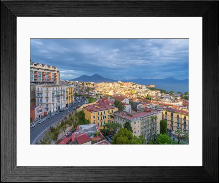 Framed Print : Sunset over Naples from a terrace in Chiaia, Campania Framed Print : Sunset over Naples from a terrace in Chiaia, Campania