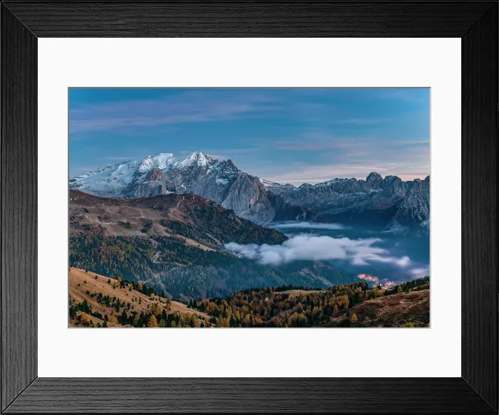 Framed Print : Marmolada Massif Viewed from Sella Pass, Dolomites, South Tyrol, Trentino, Italy Framed Print : Marmolada Massif Viewed from Sella Pass, Dolomites, South Tyrol, Trentino, Italy