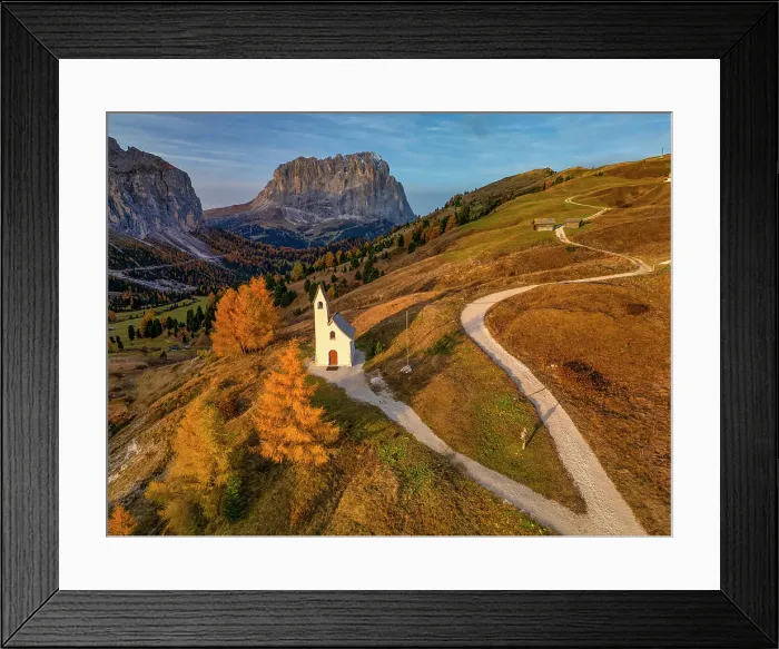 Framed Print : Cappella di San Maurizio, Passo Gardena, Dolomites, South Tyrol, Italy Framed Print : Cappella di San Maurizio, Passo Gardena, Dolomites, South Tyrol, Italy