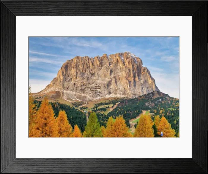 Framed Print : Sassolungo in Autumn, Dolomites, South Tyrol, Trentino Alto Adige, Italy Framed Print : Sassolungo in Autumn, Dolomites, South Tyrol, Trentino Alto Adige, Italy