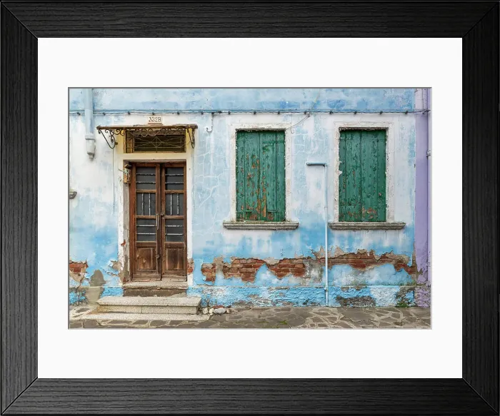 Framed Print : Rustic Door & Windows, Burano, Venice, Italy Framed Print : Rustic Door & Windows, Burano, Venice, Italy