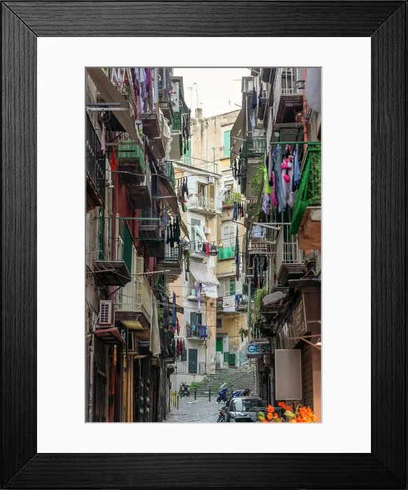 Framed Print : Old narrow alley on Vomero hill, Naples, Campania, Italy Framed Print : Old narrow alley on Vomero hill, Naples, Campania, Italy