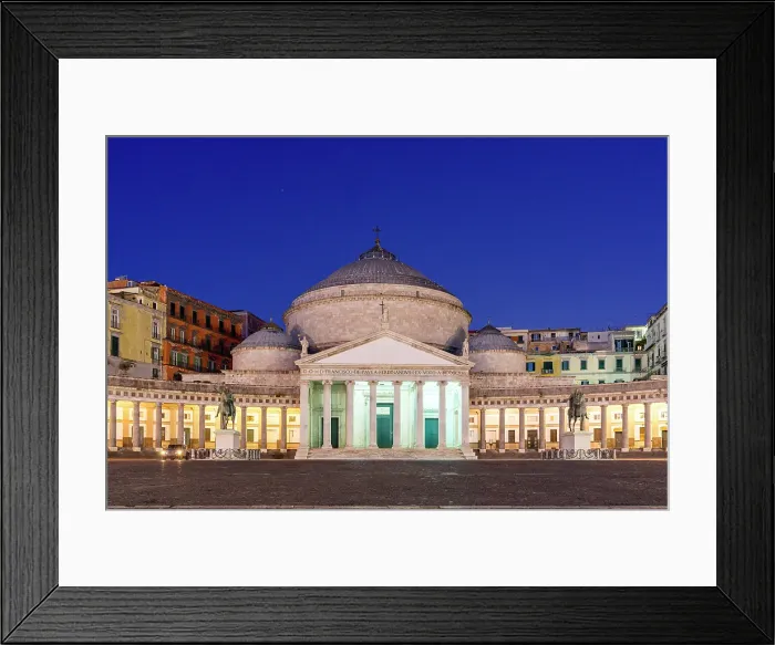 Framed Print : Basilica di San Francesco di Paola at dusk, Piazza del Plebiscito, Naples, Campania, Italy Framed Print : Basilica di San Francesco di Paola at dusk, Piazza del Plebiscito, Naples, Campania, Italy