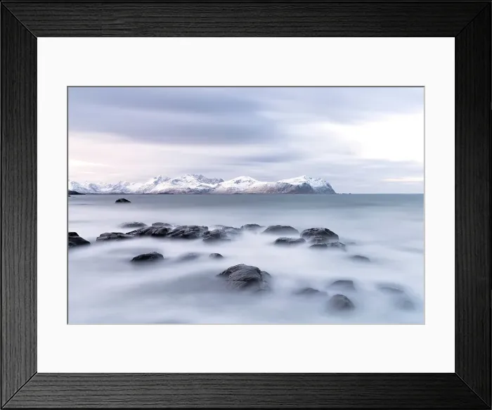Framed Print : Waves of the cold arctic sea crashing on rocks, Vikten, Flakstad, Lofoten Islands, Norway Framed Print : Waves of the cold arctic sea crashing on rocks, Vikten, Flakstad, Lofoten Islands, Norway
