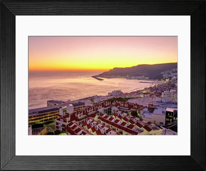 Framed Print : Sesimbra beach at sunset. Portugal Framed Print : Sesimbra beach at sunset. Portugal