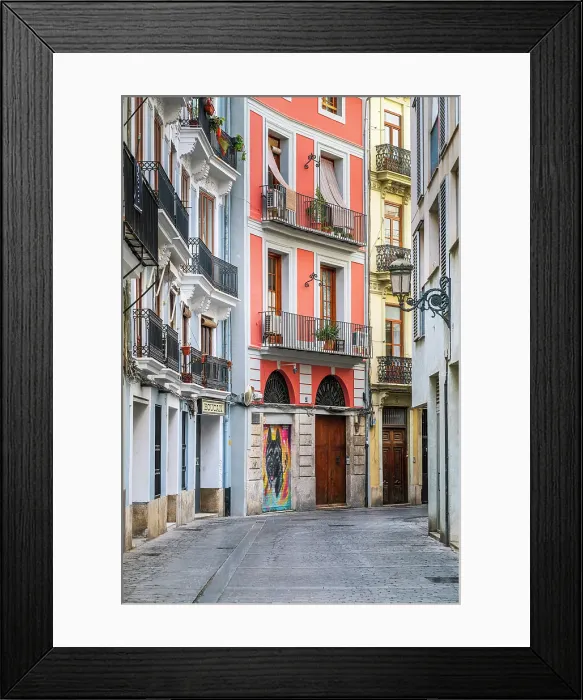 Framed Print : Picturesque street in El Carmen neighborhood, Valencia, Valencian Community, Spain Framed Print : Picturesque street in El Carmen neighborhood, Valencia, Valencian Community, Spain
