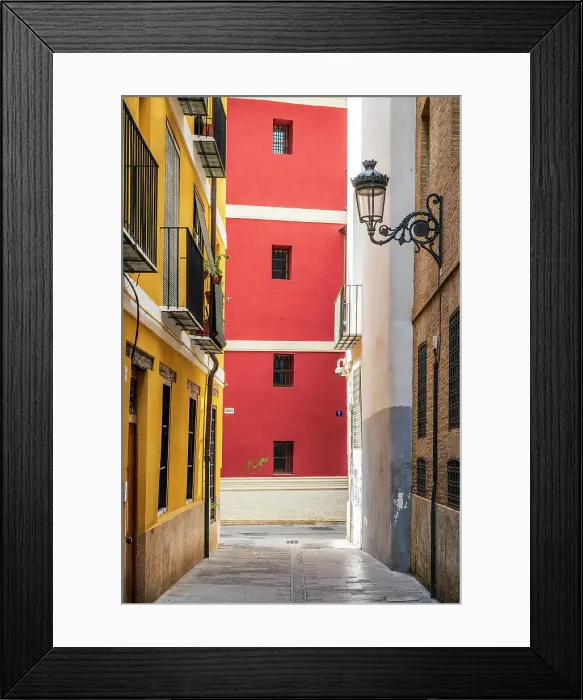 Framed Print : Picturesque street in El Carmen neighborhood, Valencia, Valencian Community, Spain Framed Print : Picturesque street in El Carmen neighborhood, Valencia, Valencian Community, Spain