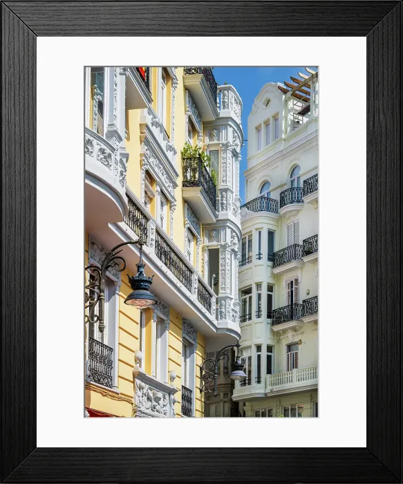 Framed Print : Art nouveau buildings, Eixample district, Valencia, Valencian Community, Spain Framed Print : Art nouveau buildings, Eixample district, Valencia, Valencian Community, Spain
