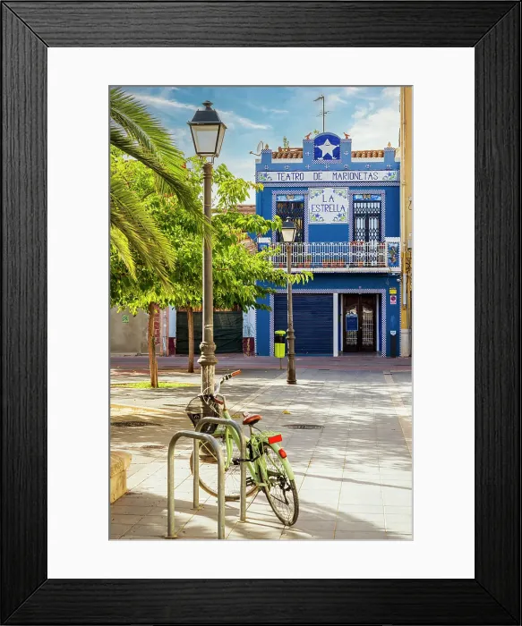 Framed Print : Picturesque street corner of El Cabanyal neighbourhood, Valencia, Valencian Community, Spain Framed Print : Picturesque street corner of El Cabanyal neighbourhood, Valencia, Valencian Community, Spain