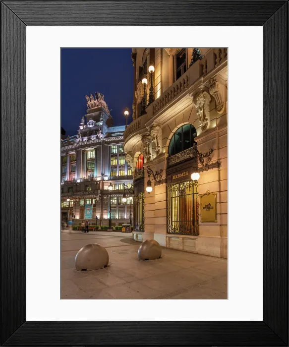 Framed Print : Luxury store of Hermes in building of Palace of the Equitable, Madrid, Spain