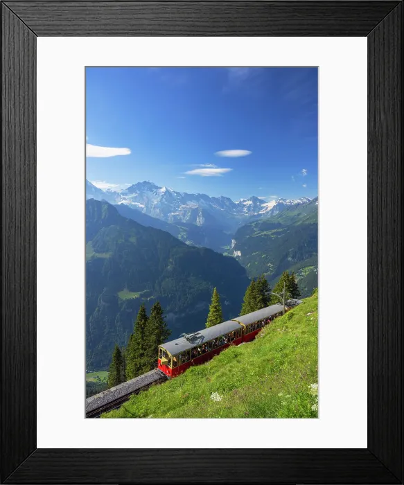 Framed Print : Train of cogwheel railway at Schynige Platte, Jungfrau Region, Bernese Oberland, Switzerland Framed Print : Train of cogwheel railway at Schynige Platte, Jungfrau Region, Bernese Oberland, Switzerland