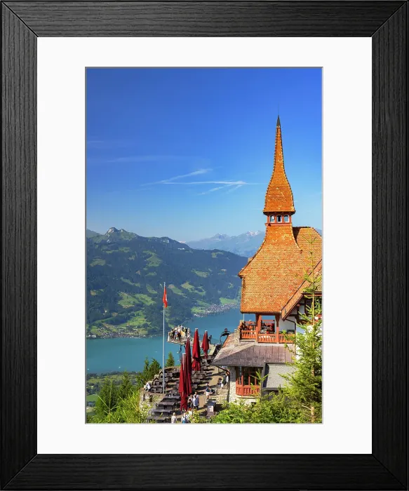 Framed Print : Lake Thun and Harder Kulm, Interlaken, Switzerland Framed Print : Lake Thun and Harder Kulm, Interlaken, Switzerland