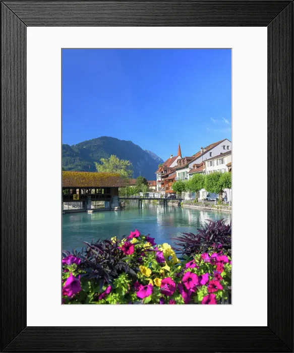 Framed Print : Mill lock on Aare River, Interlaken, Bern, Switzerland Framed Print : Mill lock on Aare River, Interlaken, Bern, Switzerland