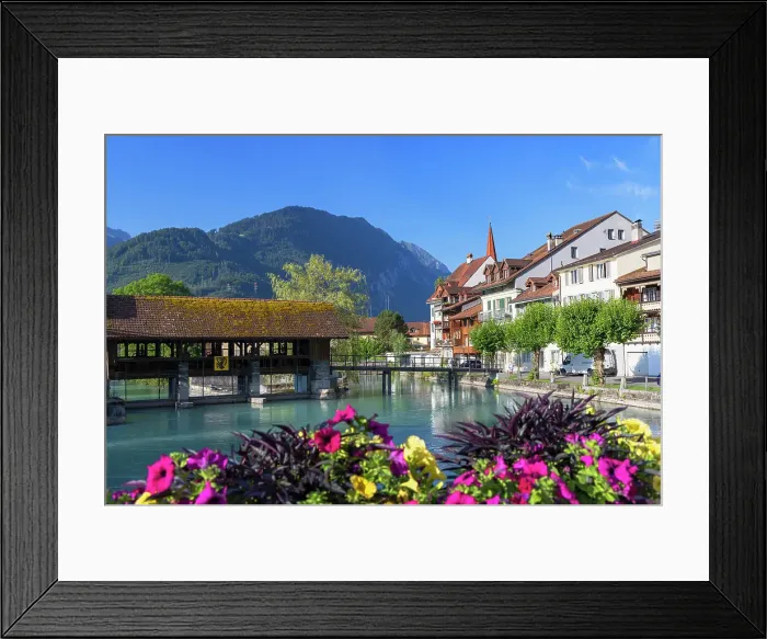 Framed Print : Mill lock on Aare River, Interlaken, Bern, Switzerland Framed Print : Mill lock on Aare River, Interlaken, Bern, Switzerland