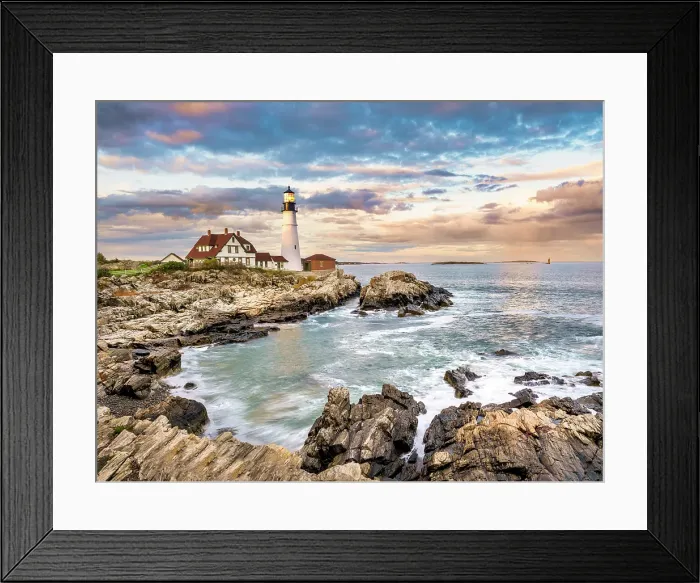 Framed Print : Portland Head Lighthouse, Cape Elizabeth, Sunset Portland Maine, New England, USA Framed Print : Portland Head Lighthouse, Cape Elizabeth, Sunset Portland Maine, New England, USA