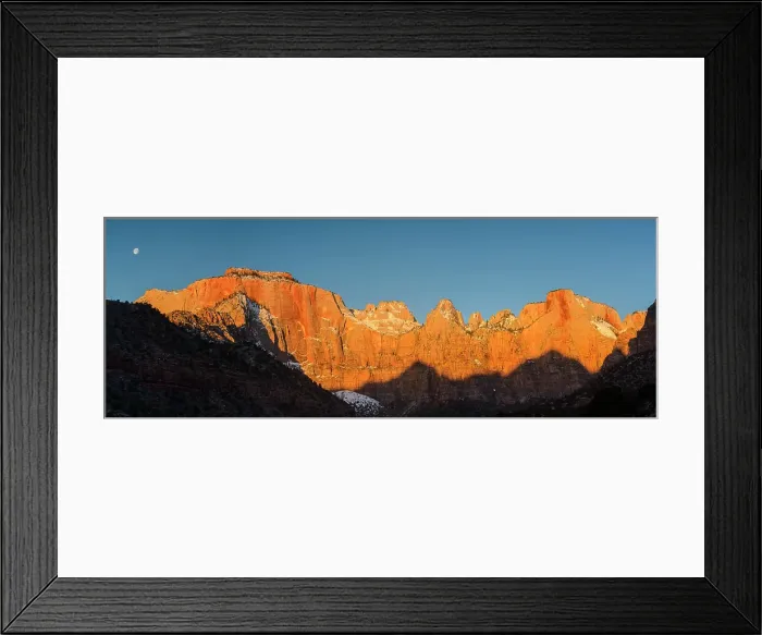 Framed Print : Alpenglow in Zion Canyon-Towers of the Virgin, Zion National Park, Utah, USA Framed Print : Alpenglow in Zion Canyon-Towers of the Virgin, Zion National Park, Utah, USA