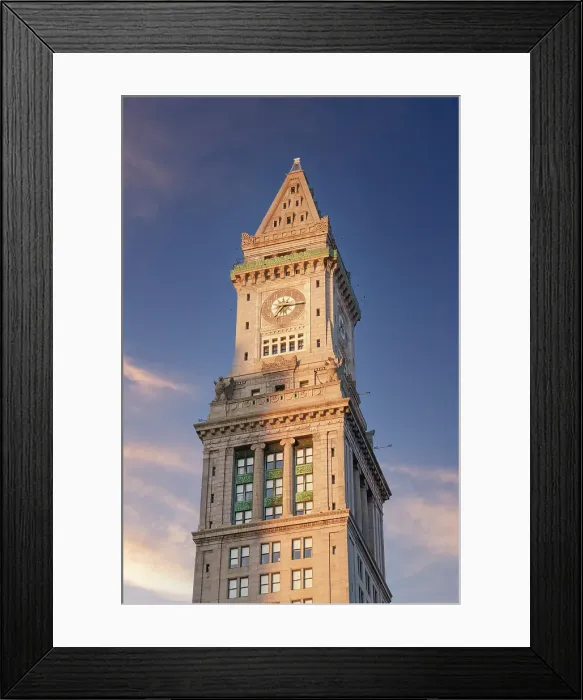 Framed Print : Skyline of Custom House Clock Tower in Downtown Boston, Boston, Massachusetts, USA Framed Print : Skyline of Custom House Clock Tower in Downtown Boston, Boston, Massachusetts, USA