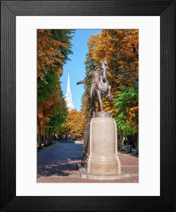 Framed Print : Paul Revere Statue, Freedom Trail, North End, Bostons historic Little Italy, with Italian Bakeries and Restaurants, Boston, Massachusetts, USA Framed Print : Paul Revere Statue, Freedom Trail, North End, Bostons historic Little Italy, with Italian Bakeries and Restaurants, Boston, Massachusetts, USA