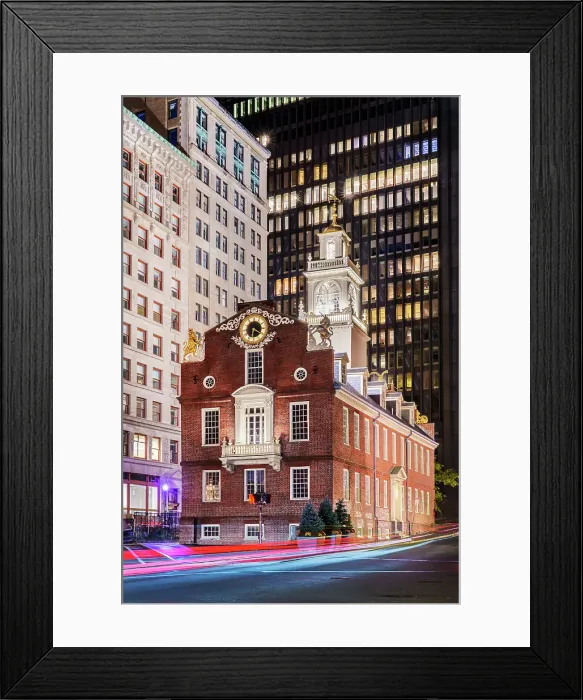Framed Print : Old State House in Downtown Boston The building, dating back to 1713, is one of BostonAos oldest public buildings and an important historical site associated with the American Revolution. Boston, Massachusetts, USA Framed Print : Old State House in Downtown Boston The building, dating back to 1713, is one of BostonAos oldest public buildings and an important historical site associated with the American Revolution. Boston, Massachusetts, USA