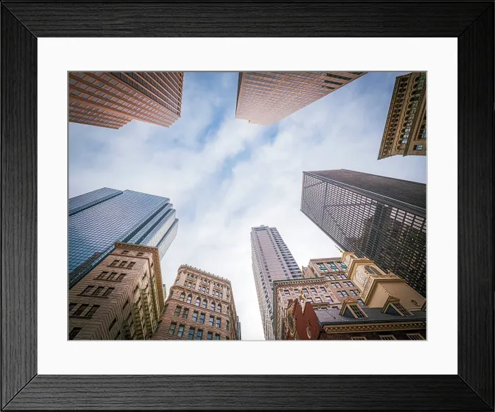 Framed Print : Boston Downtown Skyline looking up Boston, Massachusetts, USA Framed Print : Boston Downtown Skyline looking up Boston, Massachusetts, USA