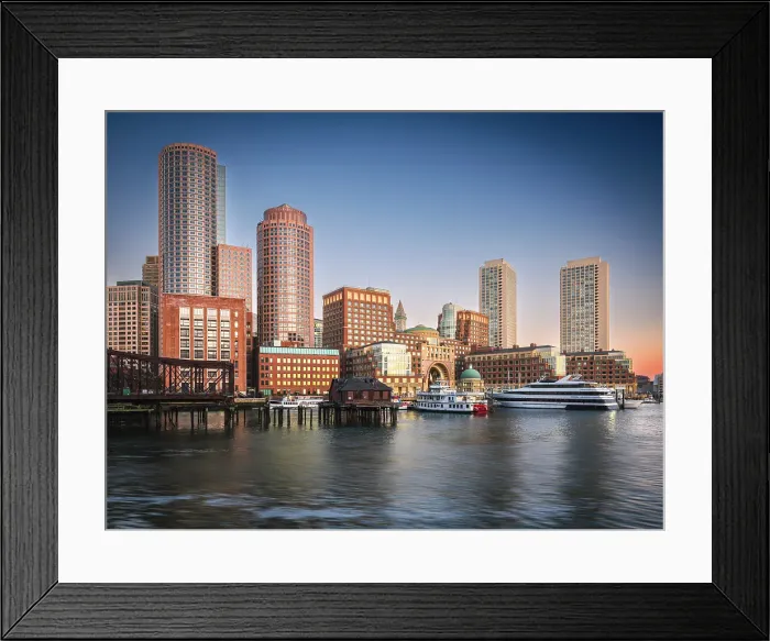 Framed Print : Boston Old Harbor Waterfront Boston, Massachusetts, USA Framed Print : Boston Old Harbor Waterfront Boston, Massachusetts, USA