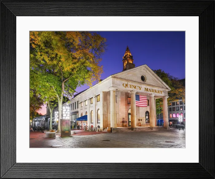 Framed Print : Boston Downtown, Quincy Market and Faneuil Hall Boston, Massachusetts, USA Framed Print : Boston Downtown, Quincy Market and Faneuil Hall Boston, Massachusetts, USA