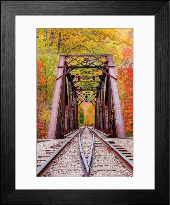 Framed Print : Fourth Iron Trestle framed by Fall Foliage North Conway, New Hampshire, New England, USA Framed Print : Fourth Iron Trestle framed by Fall Foliage North Conway, New Hampshire, New England, USA