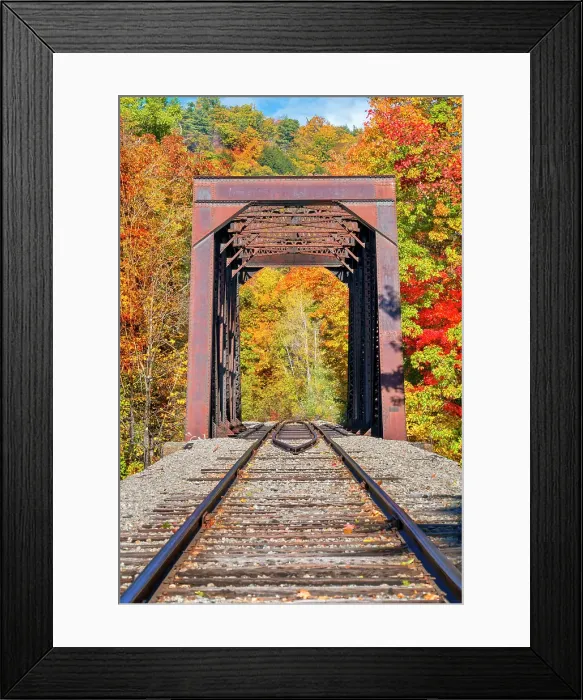 Framed Print : Fourth Iron Trestle framed by Fall Foliage North Conway, New Hampshire, New England, USA Framed Print : Fourth Iron Trestle framed by Fall Foliage North Conway, New Hampshire, New England, USA