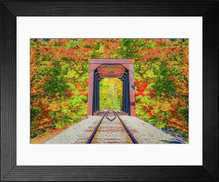 Framed Print : Fourth Iron Trestle framed by Fall Foliage North Conway, New Hampshire, New England, USA Framed Print : Fourth Iron Trestle framed by Fall Foliage North Conway, New Hampshire, New England, USA