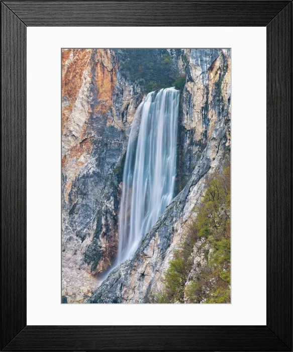 Framed Print : Boka Waterfall (Slap Boka), near Bovec, Soca Valley, Slovenia, Europe
