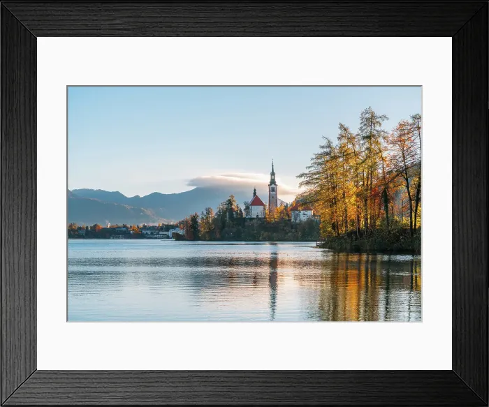 Framed Print : Bled lake, morning view, Slovenia, Europe Framed Print : Bled lake, morning view, Slovenia, Europe