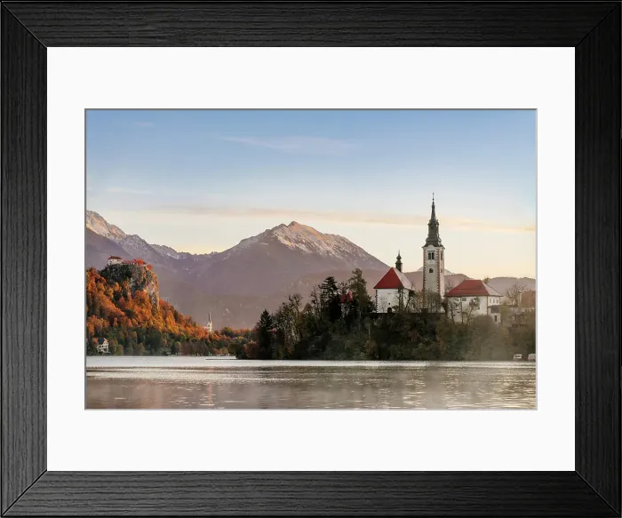 Framed Print : Bled lake, morning view, Slovenia, Europe Framed Print : Bled lake, morning view, Slovenia, Europe