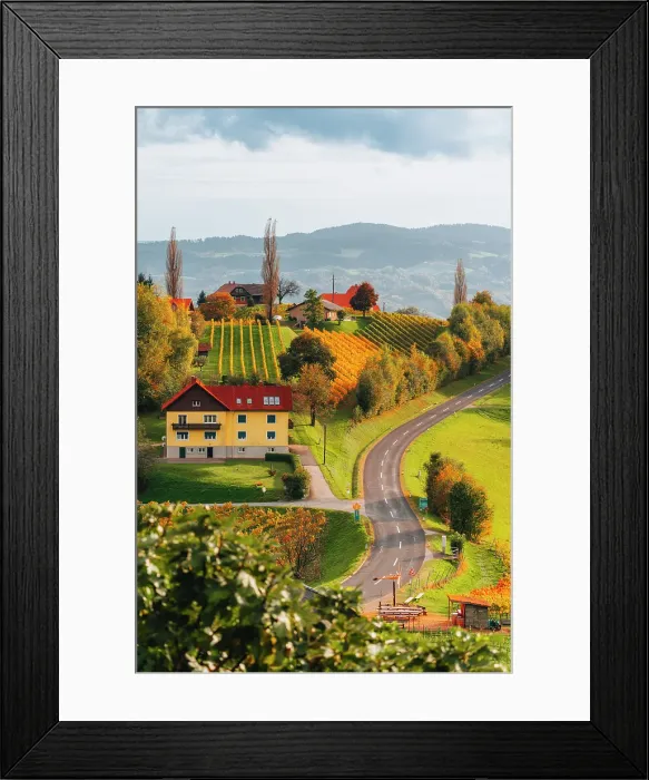 Framed Print : Autumn landscape and vineyards in Spicnik, Slovenia Framed Print : Autumn landscape and vineyards in Spicnik, Slovenia