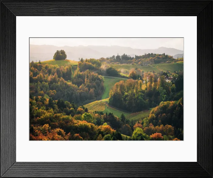 Framed Print : Autumn landscape and hills near Spicnik, Slovenia Framed Print : Autumn landscape and hills near Spicnik, Slovenia