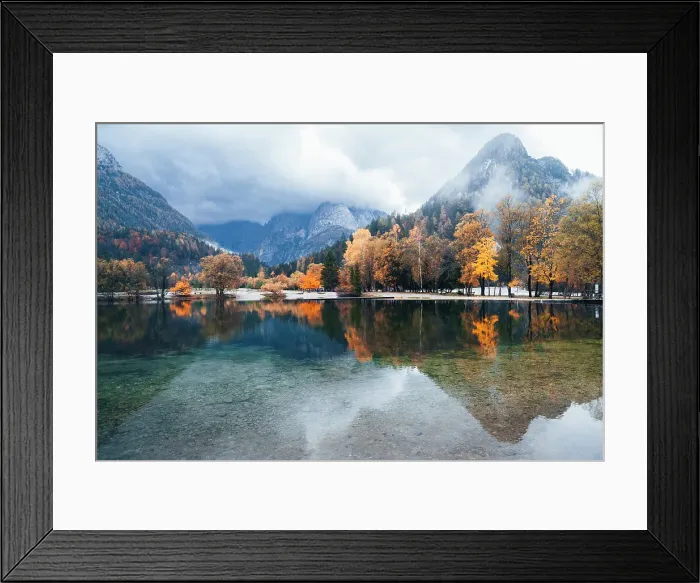 Framed Print : Jasna Lake, near Kranjska Gora, Slovenia, Europe. Autumn landscape Framed Print : Jasna Lake, near Kranjska Gora, Slovenia, Europe. Autumn landscape