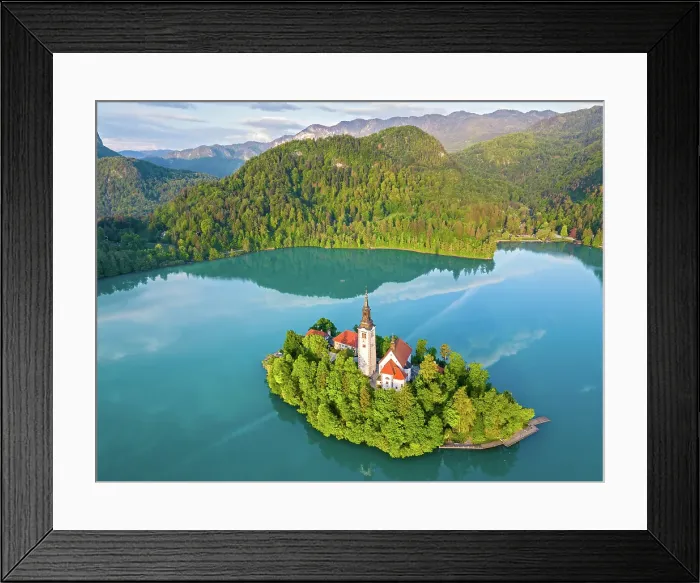 Framed Print : Slovenia, Lake Bled, Blejski Otok island, St. Mary's church Framed Print : Slovenia, Lake Bled, Blejski Otok island, St. Mary's church