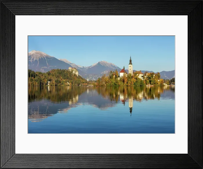 Framed Print : Slovenia, Lake Bled, Blejski Otok island, St. Mary's church Framed Print : Slovenia, Lake Bled, Blejski Otok island, St. Mary's church