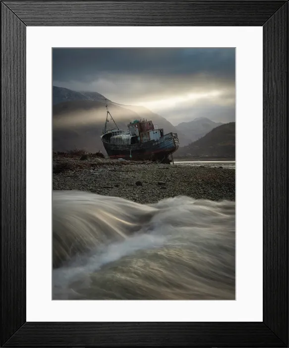Framed Print : Shipwreck, Corpach, Fort William, Scotland Framed Print : Shipwreck, Corpach, Fort William, Scotland