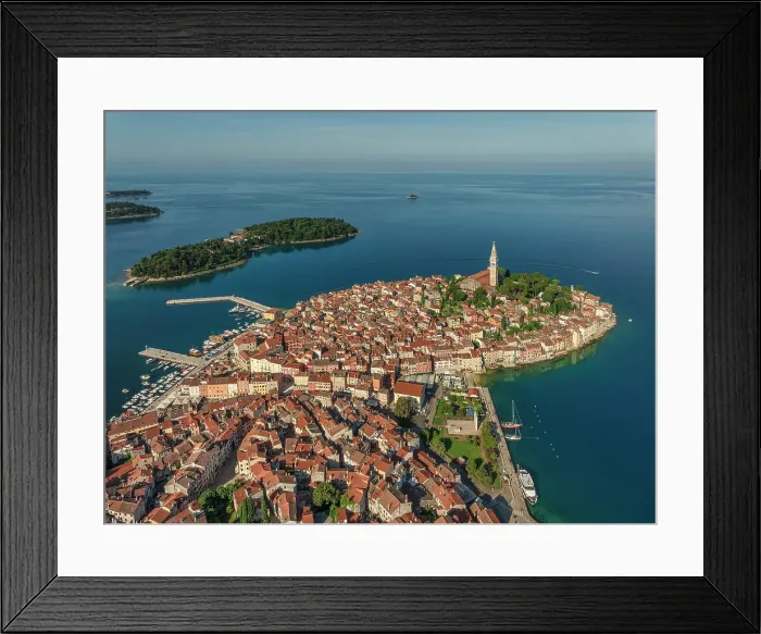 Framed Print : View over the Old town to St.Caterina Island, Rovinj, Istria, Croatia Framed Print : View over the Old town to St.Caterina Island, Rovinj, Istria, Croatia