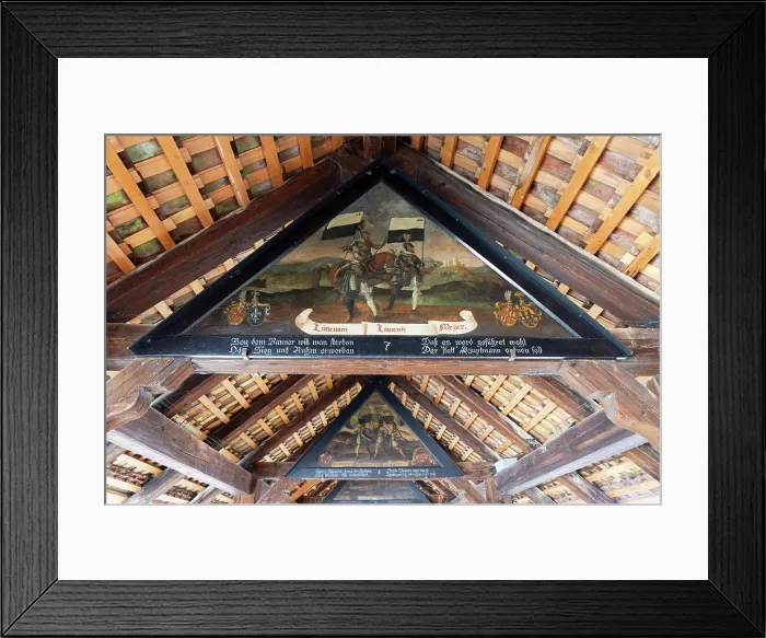 Framed Print : Paintings on ceiling of Chapel Bridge, Lucerne, Switzerland Framed Print : Paintings on ceiling of Chapel Bridge, Lucerne, Switzerland